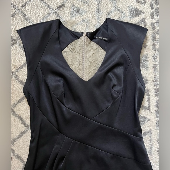 Black Halo Formal Dress with Lace Back, Size 8 - Picture 2 of 6